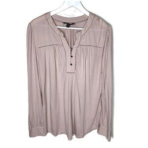 Lauren Ralph Lauren Blush Pink Cottagecore Popover Blouse, Long Sleeve, Size XL